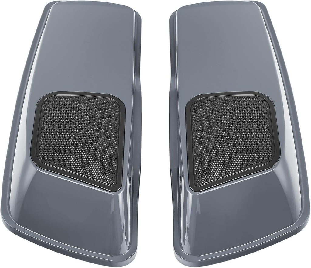 HR3 Gunship Gray Saddlebag Lids w/ 6'x9' Speaker Grills Compatible with 2014-later Harley Touring Road Glide Street Glide Ultra Limited Electra Glide Standard Models