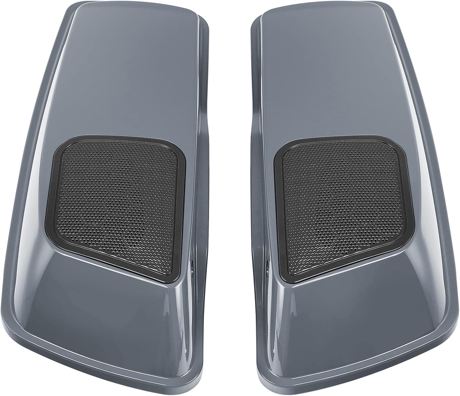 HR3 Gunship Gray Saddlebag Lids w/ 6'x9' Speaker Grills Compatible with 2014-later Harley Touring Road Glide Street Glide Ultra Limited Electra Glide Standard Models