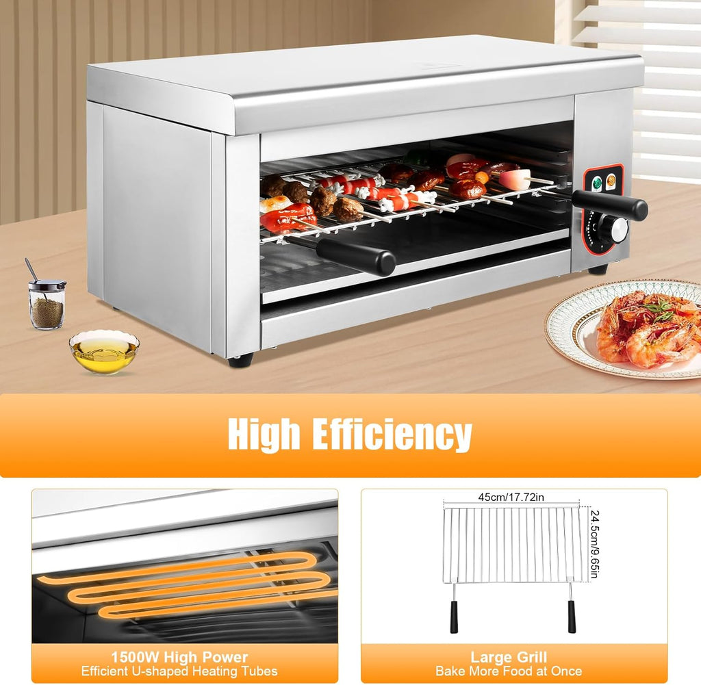 Electric Cheese Melter Cheesemelter Grill Air Fryer Toaster Oven Countertop Convection Oven Electric Indoor Grill 120-570°F Commercial Cheese Melter Raclette Grill Cheesemelter Broiler