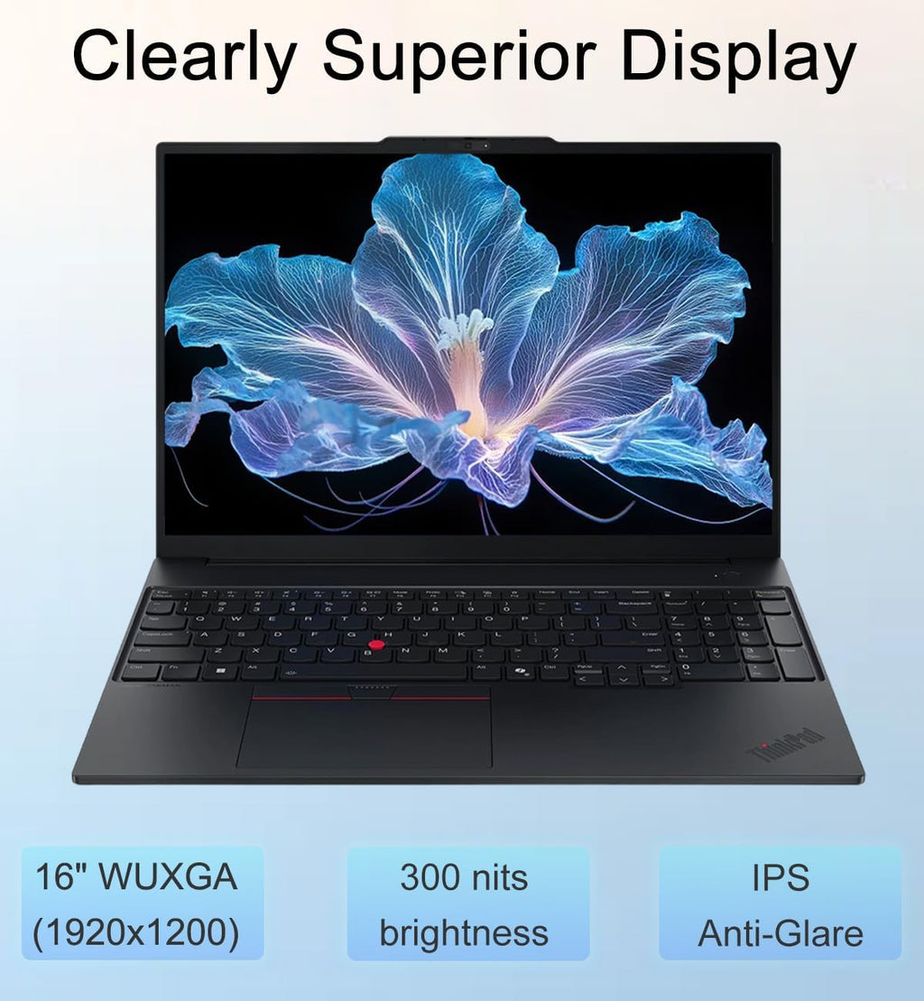 Lenovo ThinkPad E16 Gen 3 Business AI PC Laptop (16' FHD+ Anti-Glare, Intel 12-Core Ultra 5 225U (> i7-1365U), 64GB DDR5, 2TB SSD) Fingerprint, 1080P IR Webcam, Thunderbolt 4, Win 11 Pro w/ Copilot