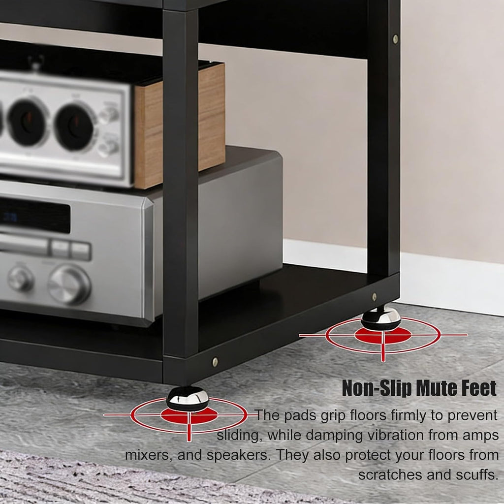 YLLFFLL Small Audio Component Rack Tower Media Stereo Stand Equipment Shelf 2 Layer, Modern Audio Stands and Cabinets for Studio, Standing Game Console Shelf(#2,H 35CM(13 4/5IN))