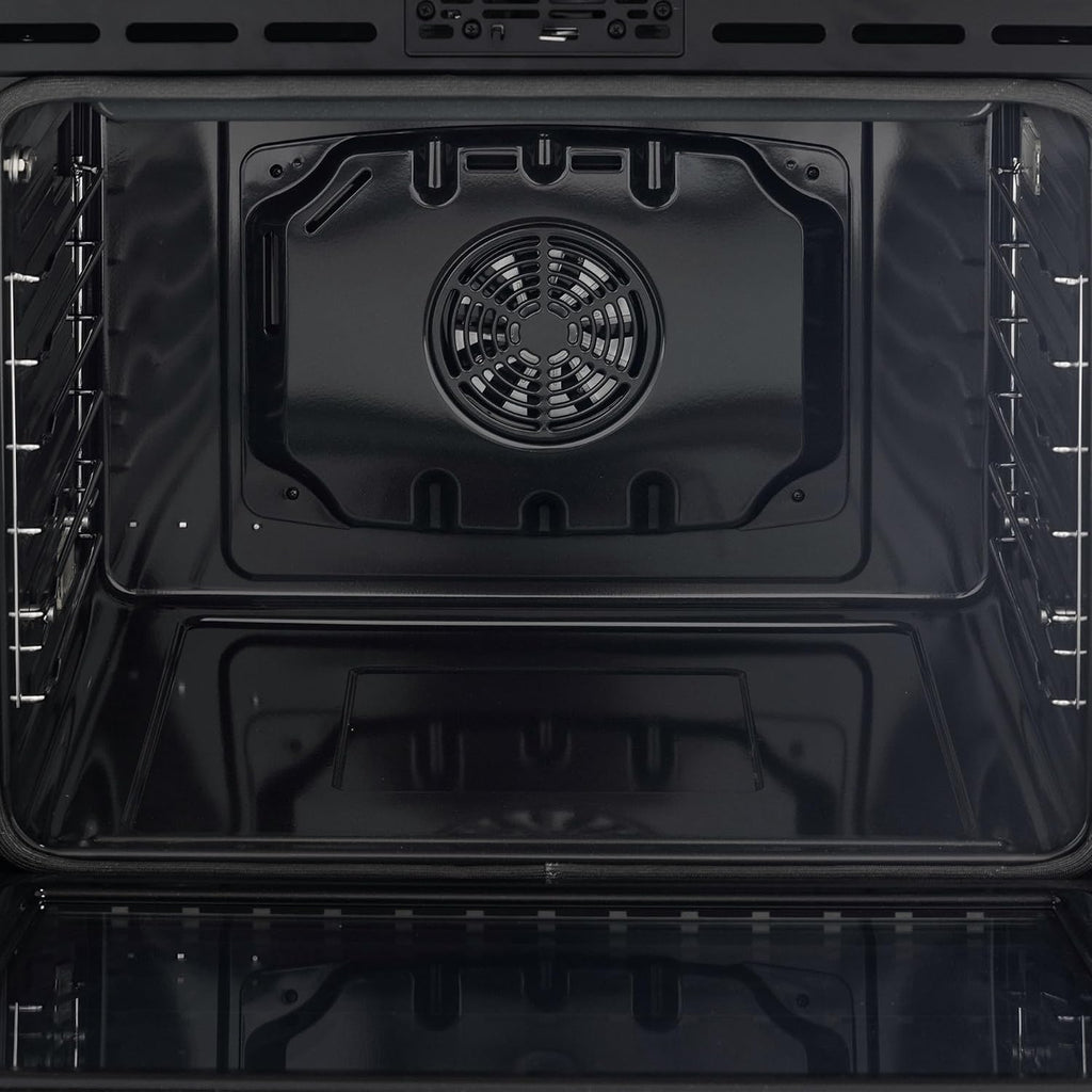 30 Inch Professional Induction Range with Convection Oven, Air Fry, 4 Burner Electric Stove, Pizza Stone - Black Stainless Steel