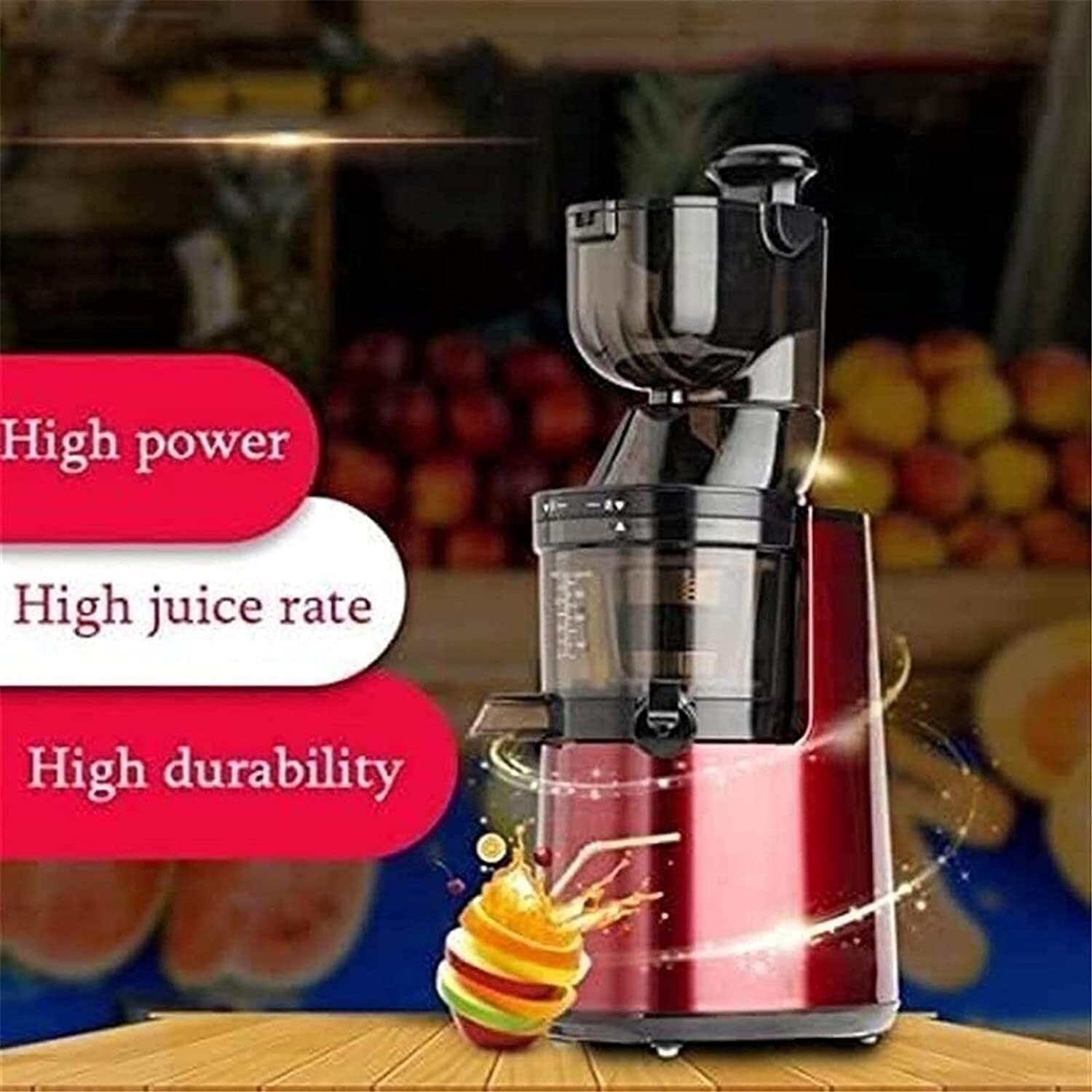 Masticating Juicer Machines- Slow Extractor with Wide Chute Big Feeding Mouth, Easy to Clean- Cold Press Juice Maker
