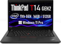 Lenovo ThinkPad T14 Gen 2 Business Laptop, 14' Full HD (1920 x 1080) Notebook PC, 11th Gen Quad-Core i5-1145G7, 16GB DDR4, 512GB SSD, HDMI, Windows 11 Pro (Renewed)