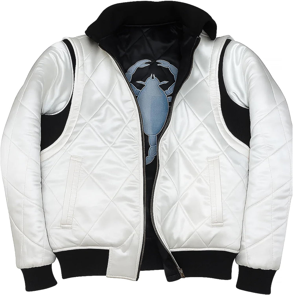 SKY-SELLER Mens Motorcycle Driver Gosling Scorpio Logo Bomber Satin Jacket - Lightweight Jacket For Men