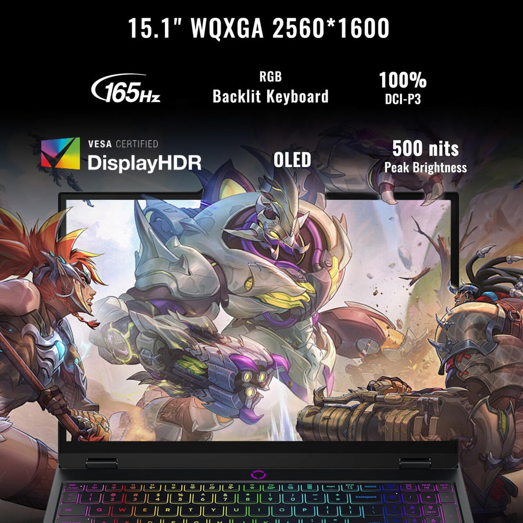 Lenovo Legion 5 15AHP10 RTX 5060 Gaming Laptop,15.1 OLED WQXGA(2560 x 1600) 165Hz, AMD Ryzen 7 260(Beats Intel i7-14700), NVIDIA RTX 5060, 32GB DDR5 RAM,1TB SSD, Wi-Fi 7, Bundle PCO Laptop Cooler
