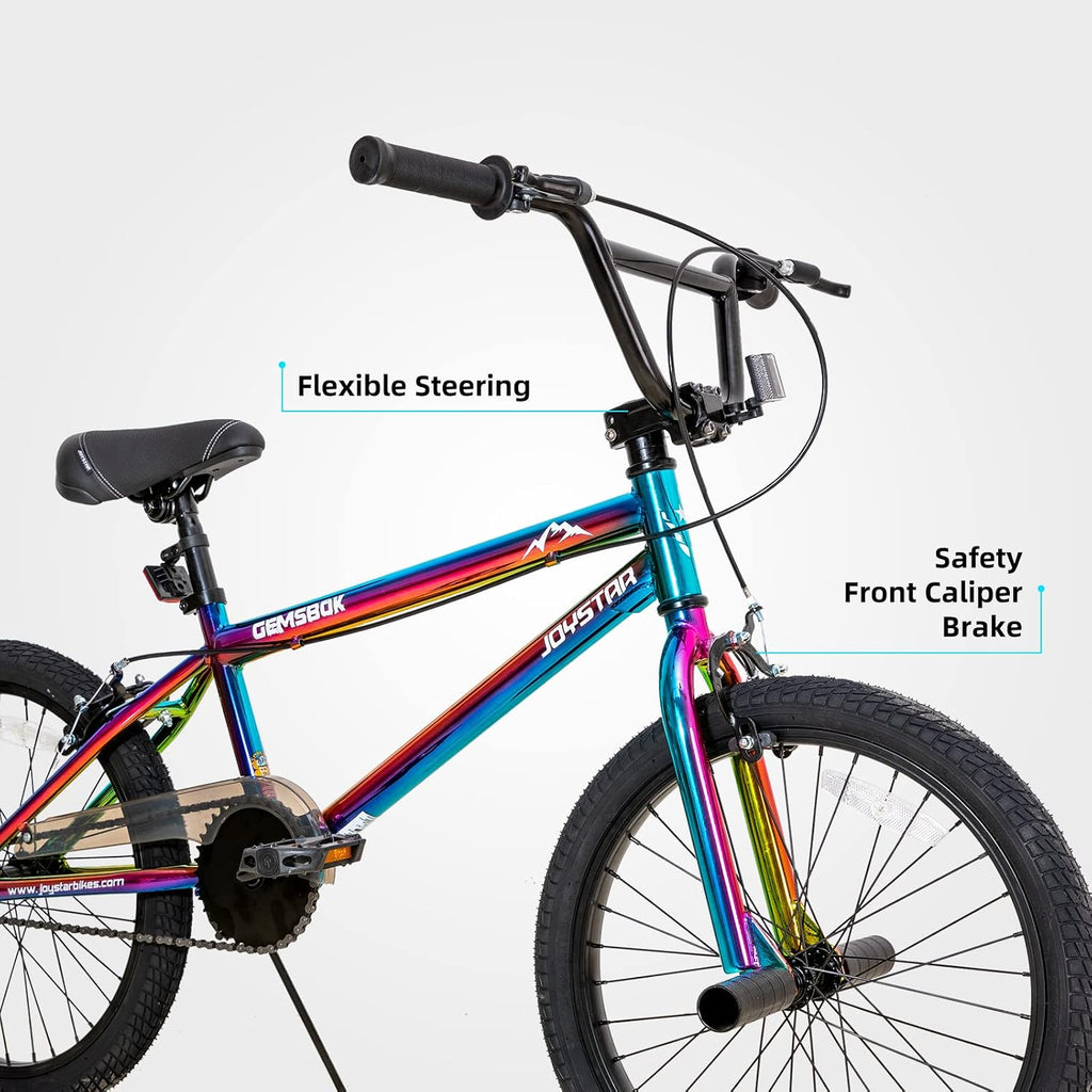 JOYSTAR 20 Inch Kids BMX Bike for Boys and Girls Age 7-12 | Freestyle Bicycle for Beginner Level Riders with Dual Hand Brakes & 2 Pegs | 20' Kids Bike