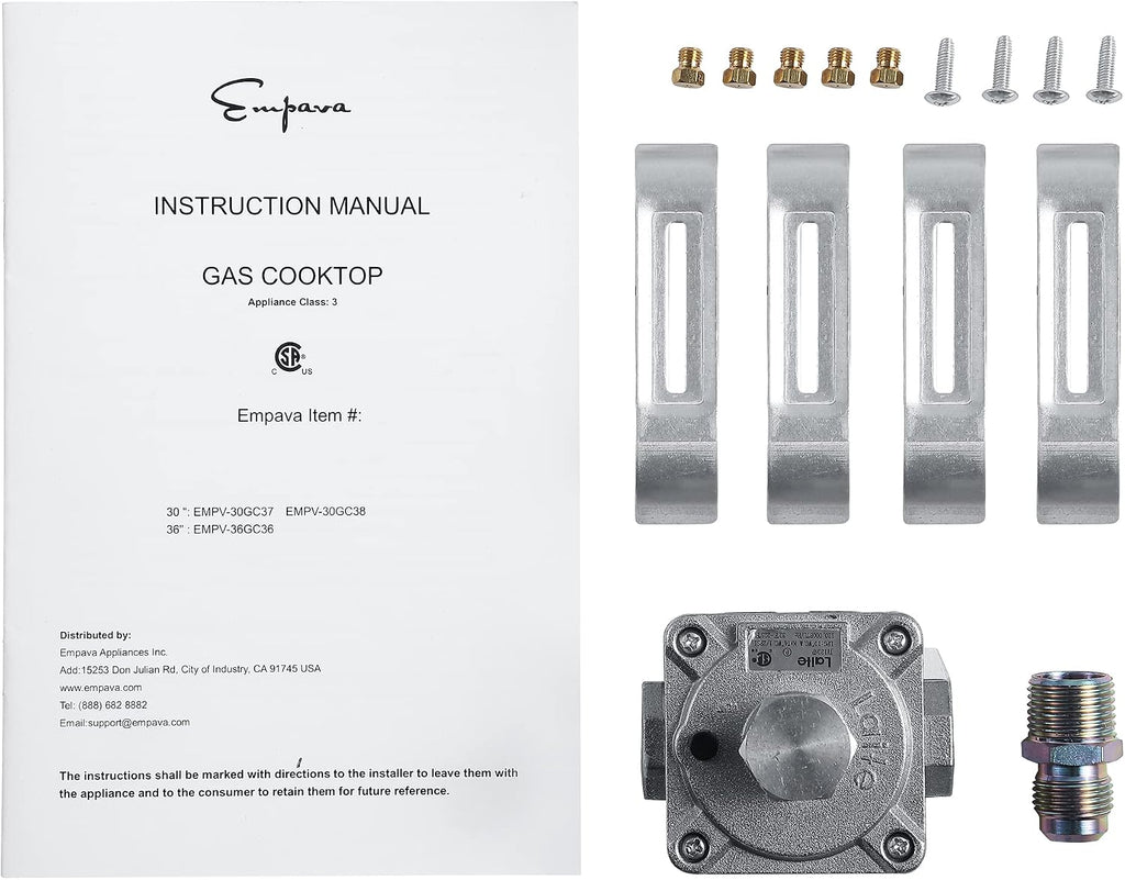 Empava 30' Recessed Gas Stove Cooktop with 5 Italy SABAF Sealed Burner NG/LPG Convertible in Stainless Steel, 30 inches