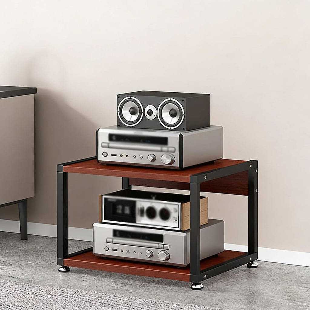 YLLFFLL Small Audio Component Rack Tower Media Stereo Stand Equipment Shelf 2 Layer, Modern Audio Stands and Cabinets for Studio, Standing Game Console Shelf(#2,H 40CM(15 7/10IN))