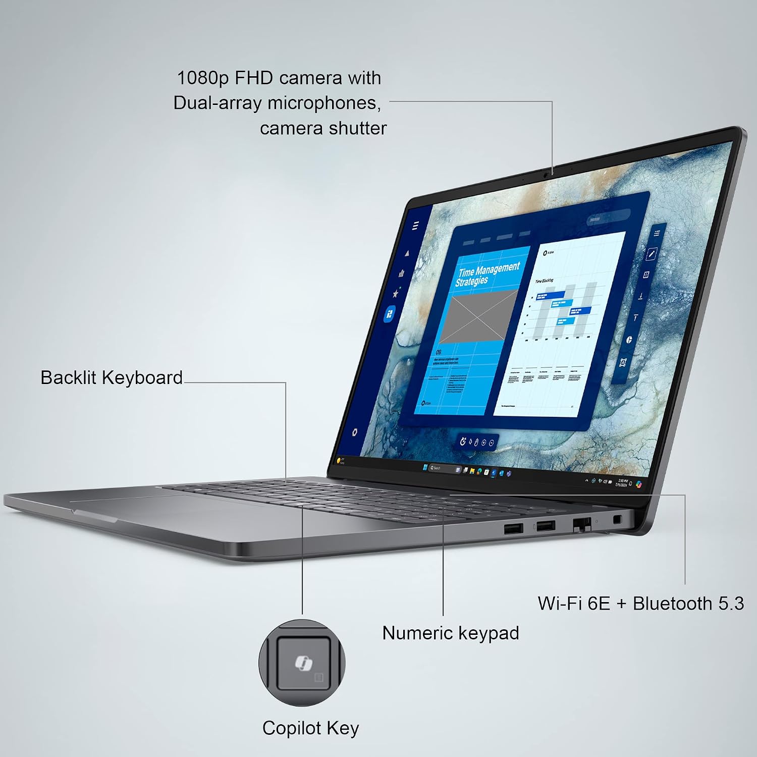 Dell Pro 16 (Next Gen Latitude 3550) Business Laptop (16' FHD+ Anti-Glare, Intel Core 5 120U, 32GB DDR5, 1TB SSD), 1080p IR Webcam, Backlit, Thunderbolt 4, Wi-Fi 6E, Win 11 Pro, Magnetite, PC16250