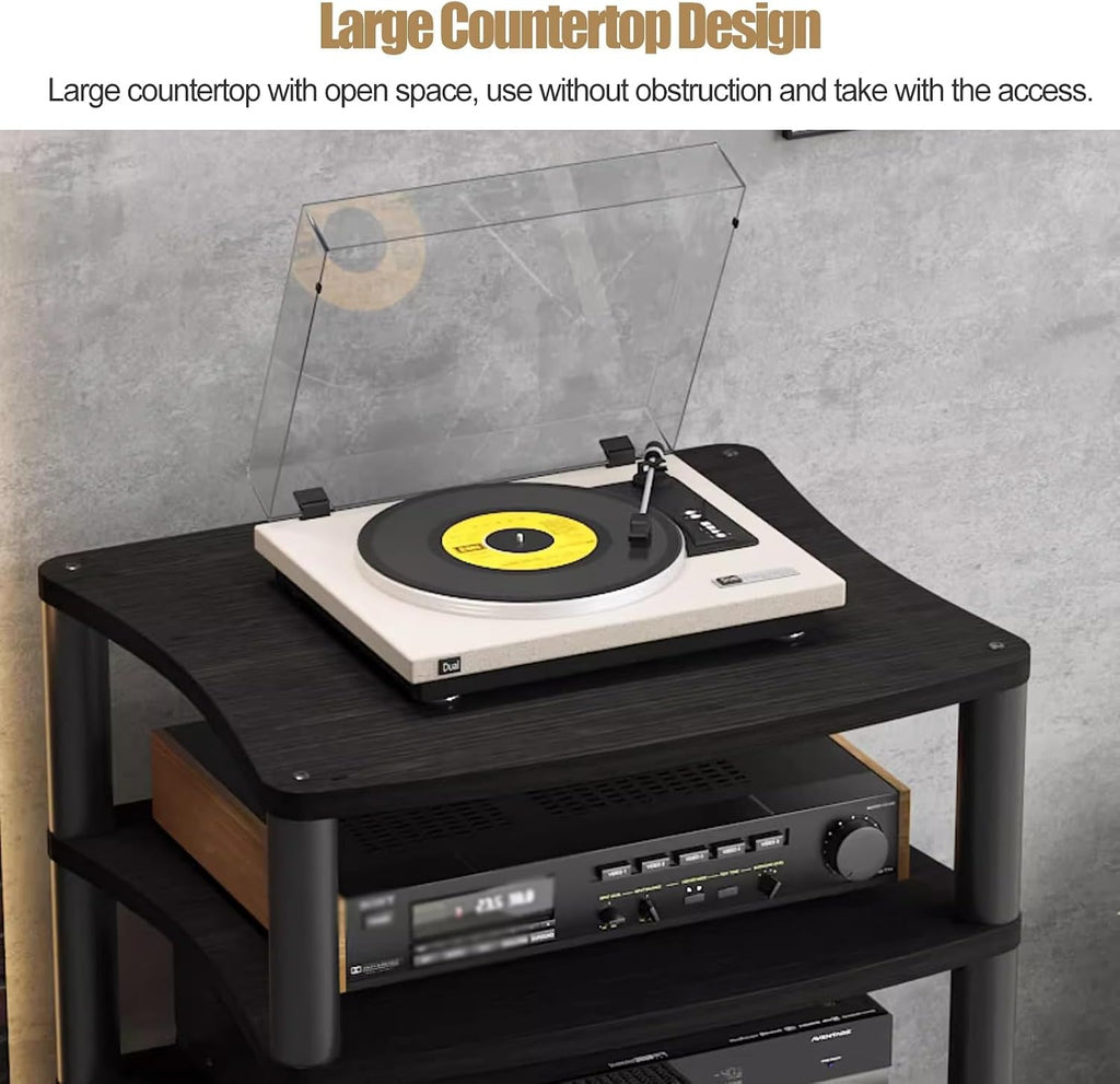 YLLFFLL Stereo Stands for Small Spaces/Living Room/Bedroom/Home, 1/2/3/4-tier Wooden & Metal Av Component Media Stand Stereo Cabinet, Heavy Duty Audio Equipment Rack(#1,2 Tier)