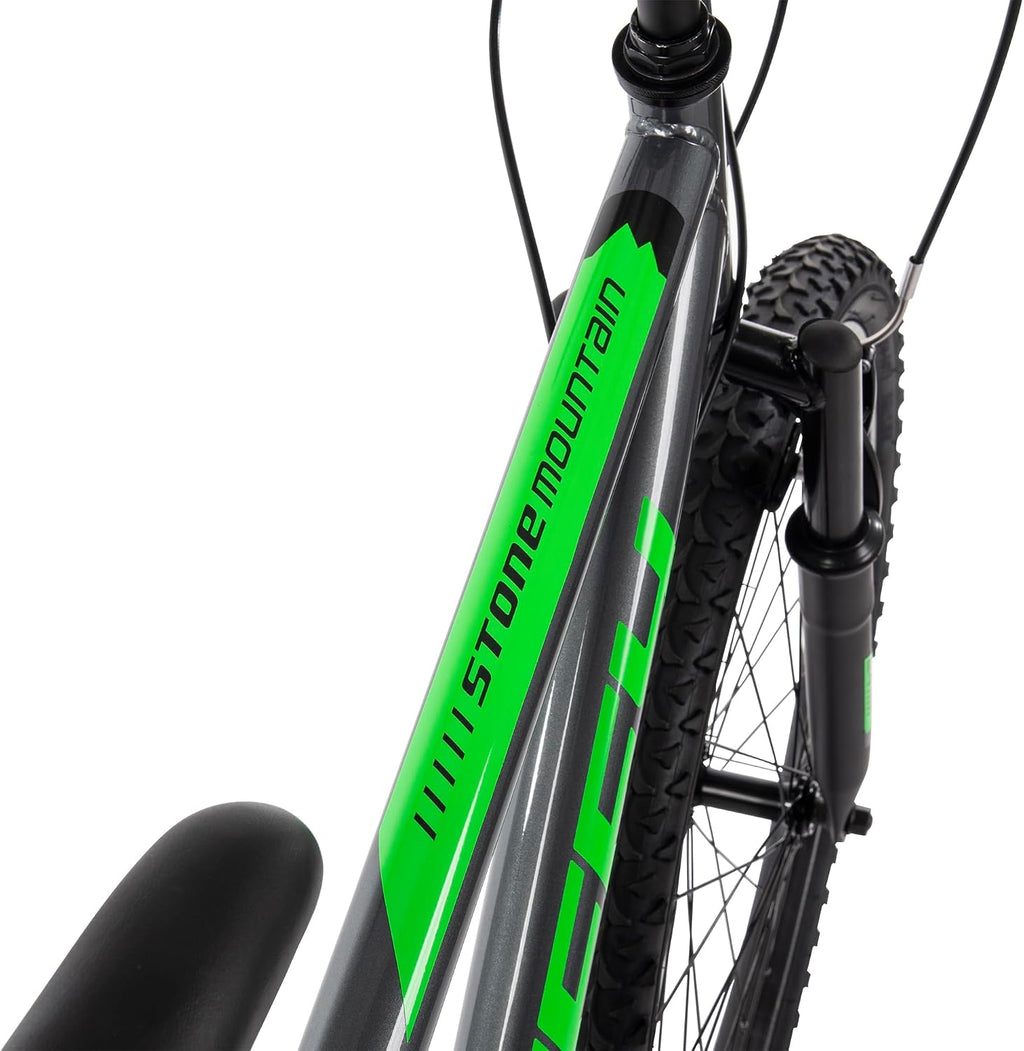 Huffy Stone Mountain Bike for Men and Women, 20'/24'/26', 6-Speed (20') or 21-Speed, Front or Dual Suspension (Varies), Multiple Colors, Adjustable Saddle, Shimano Equipped, All-Terrain Tires