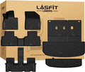 LASFIT Floor Mats & Backrest Mats & Cargo Mats for Hyundai Palisade 7/8 Seats 2025 2024 2023 2022 2021 2020, All Weather TPE Custom Fit Floor Liners for Palisade Full Set Car Mats Accessoires, Black