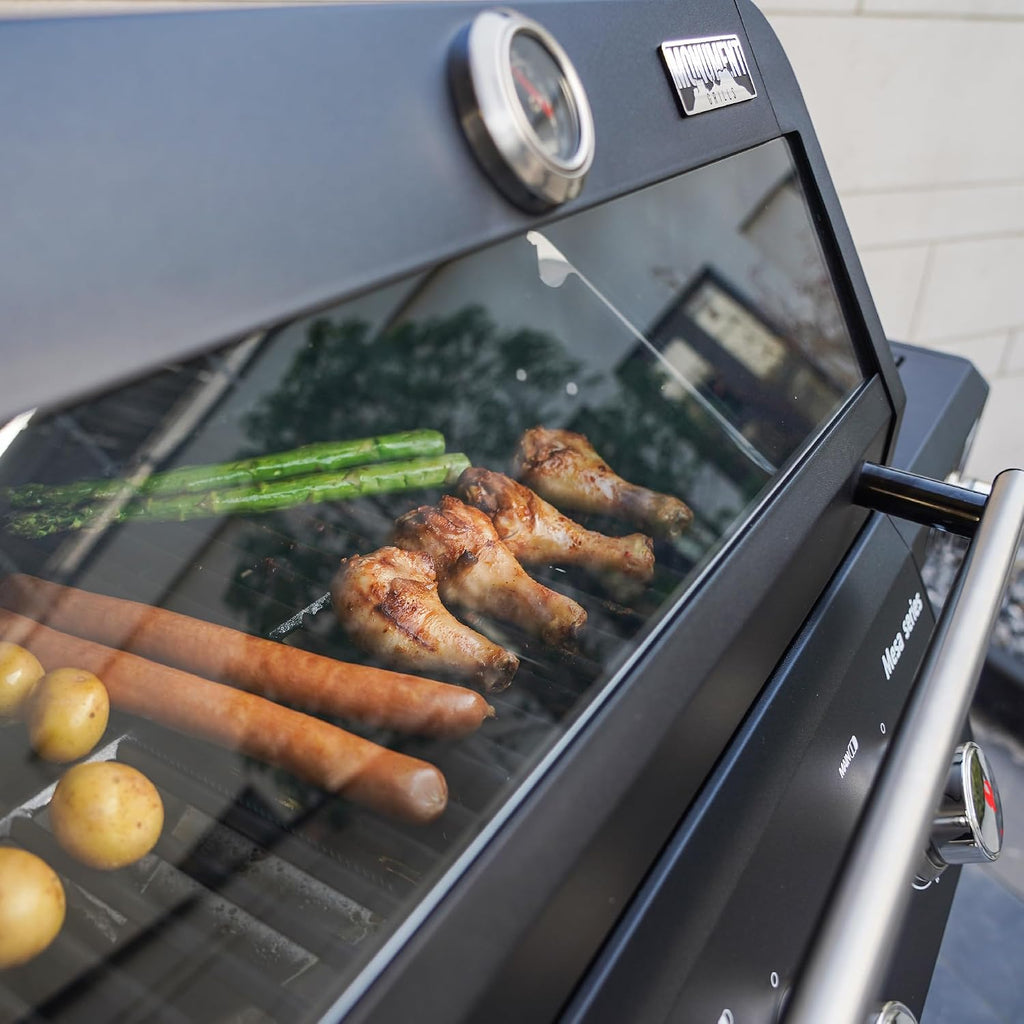 Monument Grills Mesa Series, Outdoor Barbecue Stainless Steel 3 Burner Propane Gas Grill, 48,000 BTU Patio Garden Grill with Side Burner and Knob Controls, Mesa325 with BBQ Cover
