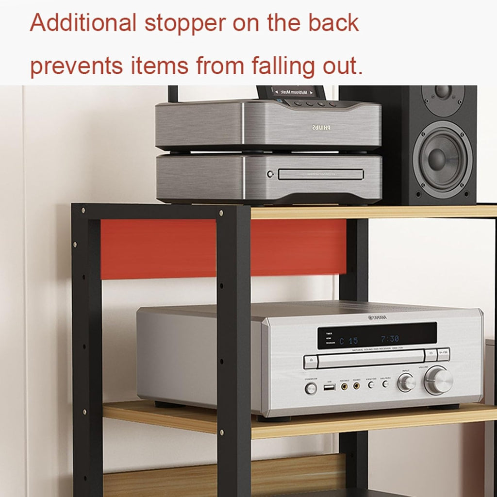 Modern 3-Tier Wooden Corner Media Stand - CD Player Storage Cabinet, Entertainment Shelf for Home, Office, Living Room, Theater - Stylish Stereo Component Display Unit