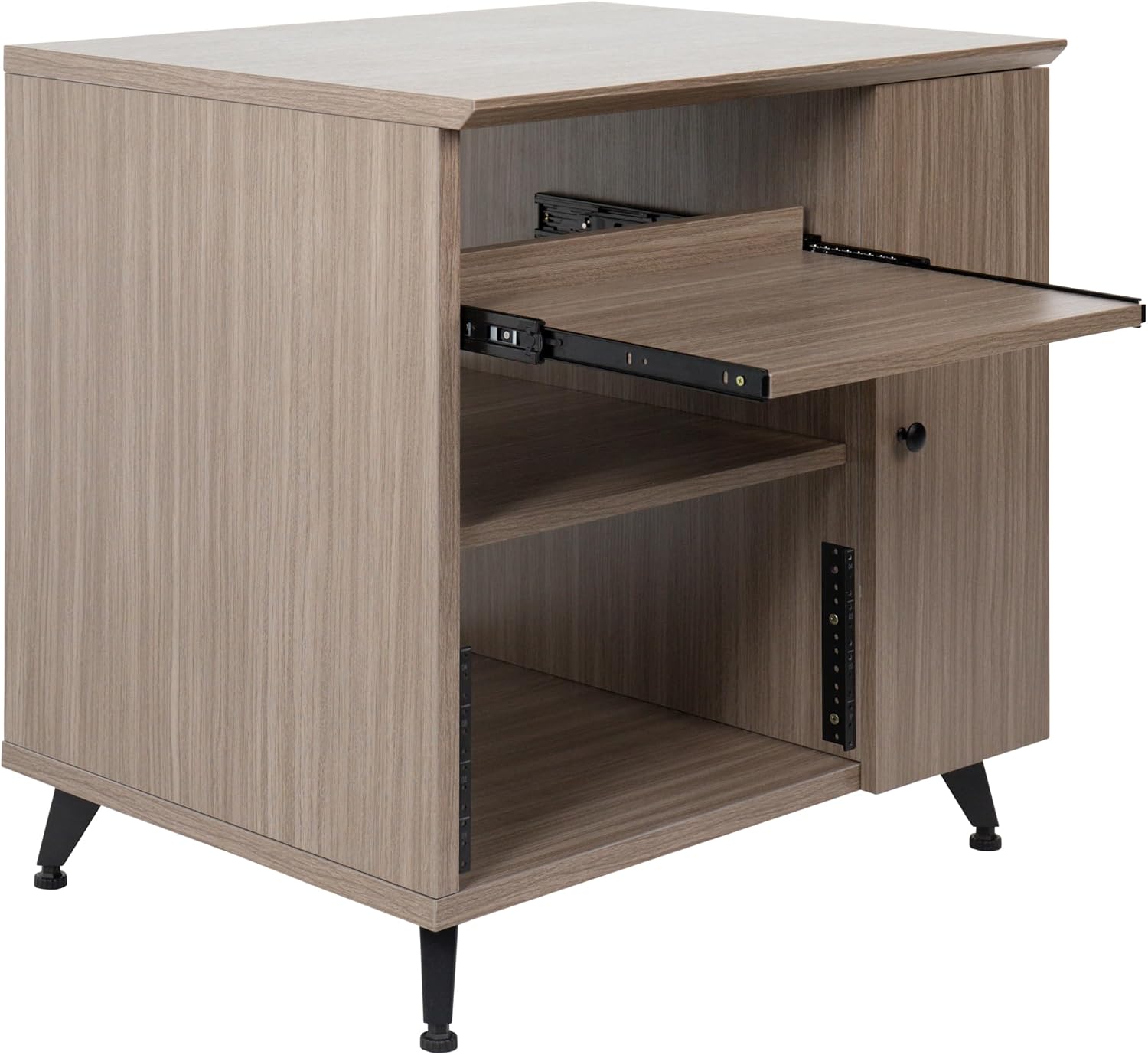 Gator Frameworks Elite Furniture Series Sidecar Cabinet with with Configurable Rack Space & Shelving (GFW-ELITESIDECAR-Gry)