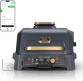 Ninja Woodfire Pro Connect XL Outdoor Grill & Smoker | Bluetooth, App Enabled | 7-in-1 Grill, BBQ Smoker, Outdoor Air Fryer | Woodfire Technology | Built-In Thermometer | Blue & Gold| OG951BL1