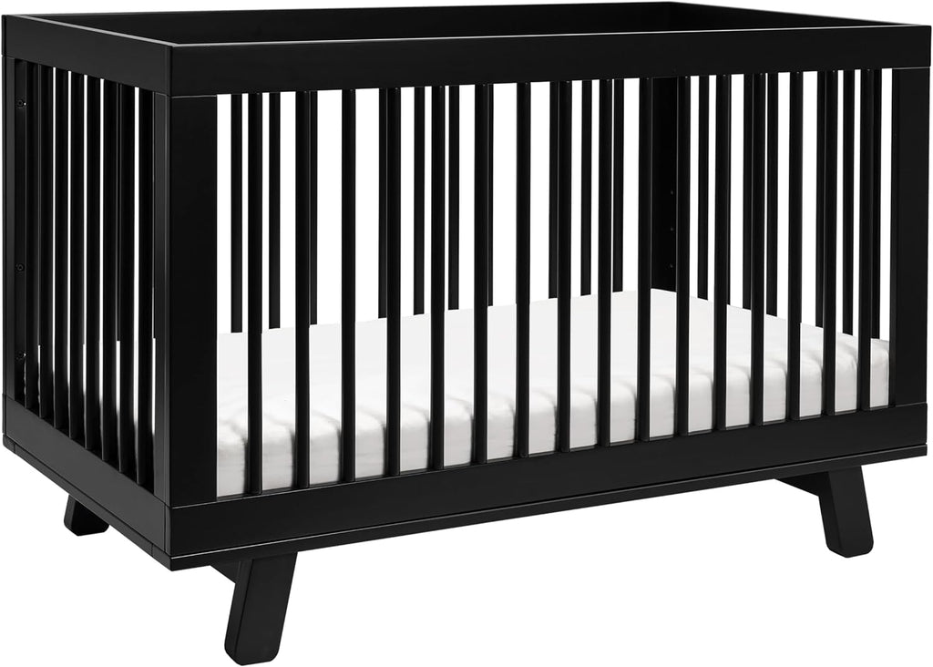 Babyletto Hudson 3-in-1 Convertible Baby Crib - GREENGUARD Gold Certified Convertible Crib to Toddler Bed & Daybed - Wooden Baby Bed with 4 Adjustable Mattress Heights - Easy to Assemble - Black