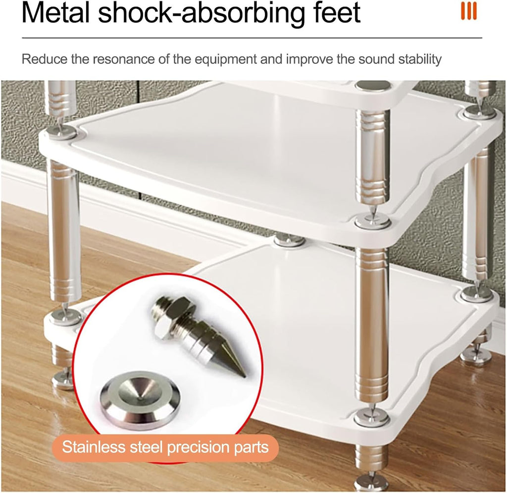 Stereo Racks and Stands AV Media Stand Audio Shelf, CD Rack Entertainment Stereo Component Organizer, for Home/Office/Theater Corner Entertainment Center(Brown,61.5cm/24.2in)