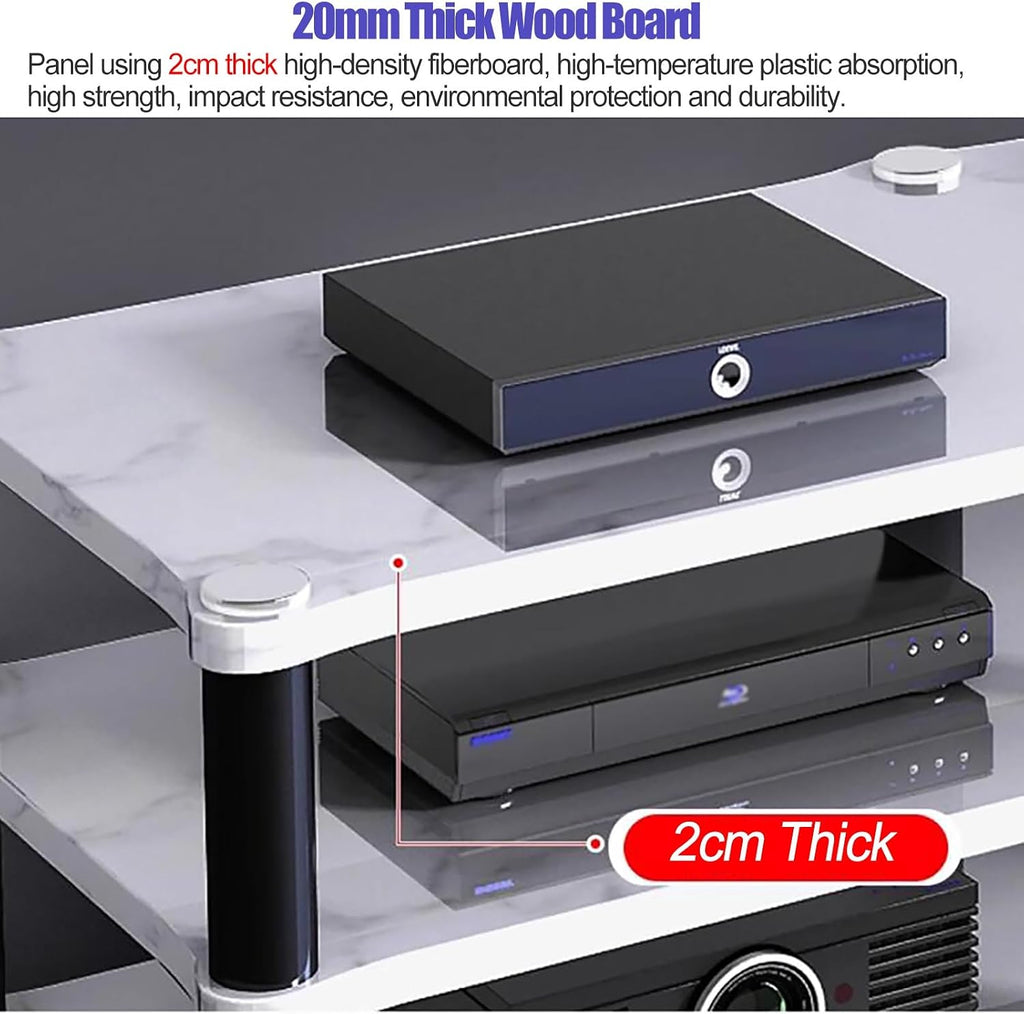 120Cm Long Media Stand Audio/Video Component Cabinet, Home Stereo Racks and Stands, Heavy Duty Upright Modern Audio Equipment Rack, Open-Ended Modular Unit,Brown-1 Tier