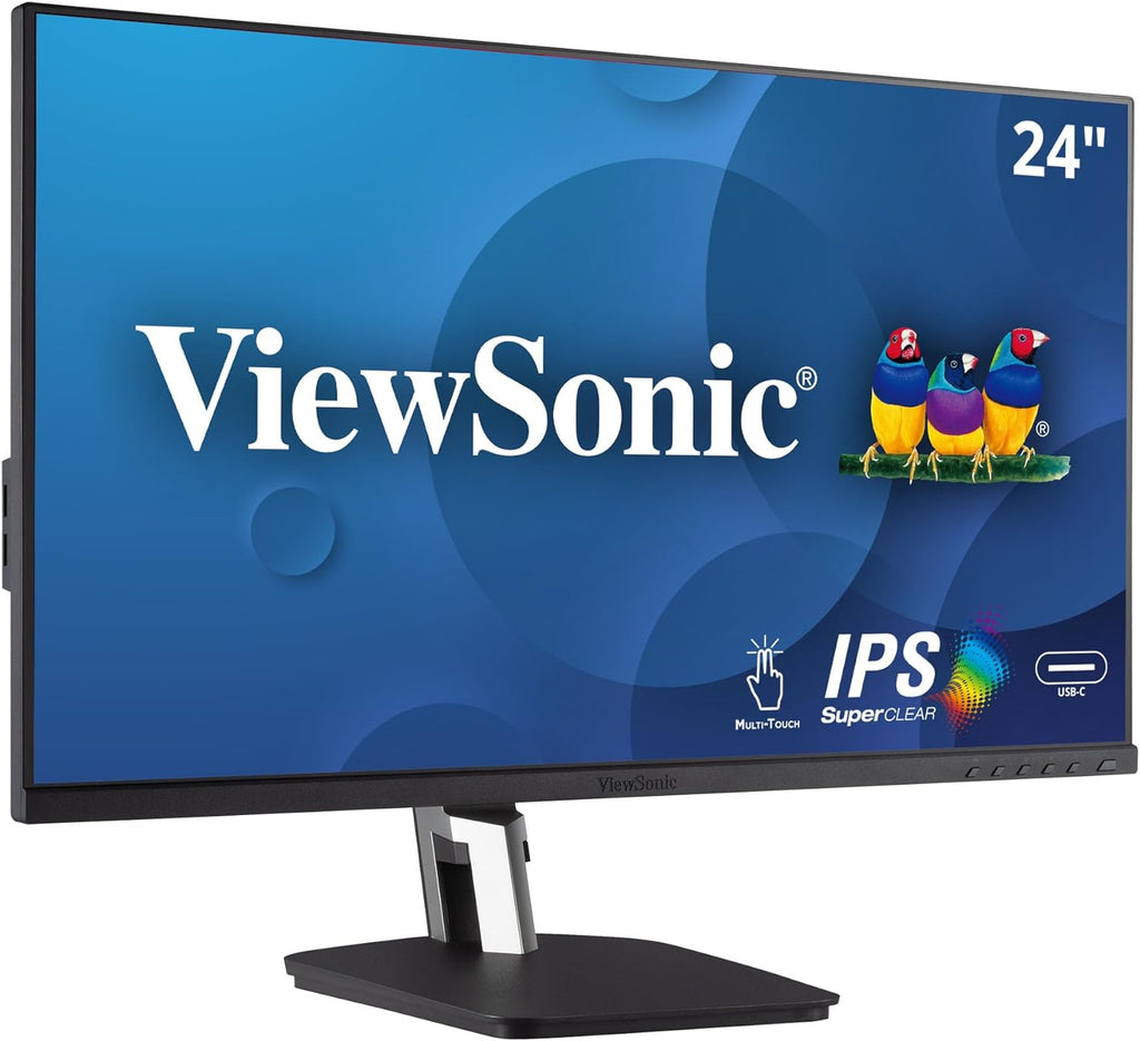 ViewSonic TD2455 24 Inch 1080p Touch Screen Monitor, 10-Point Multi-Touch IPS for Collaborative Offices, USB-C with Daisy Chain, Advanced Ergonomics, HDMI, DisplayPort Out