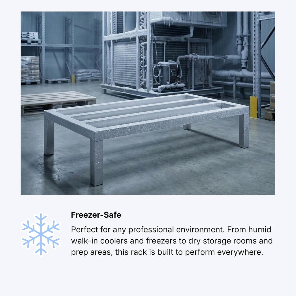 48'' x 24'' x 8'' Aluminum Welded NSF Certified Dunnage Rack - 1780 lb. Capacity, for Restaurant, Storage, Warehouse, Garage