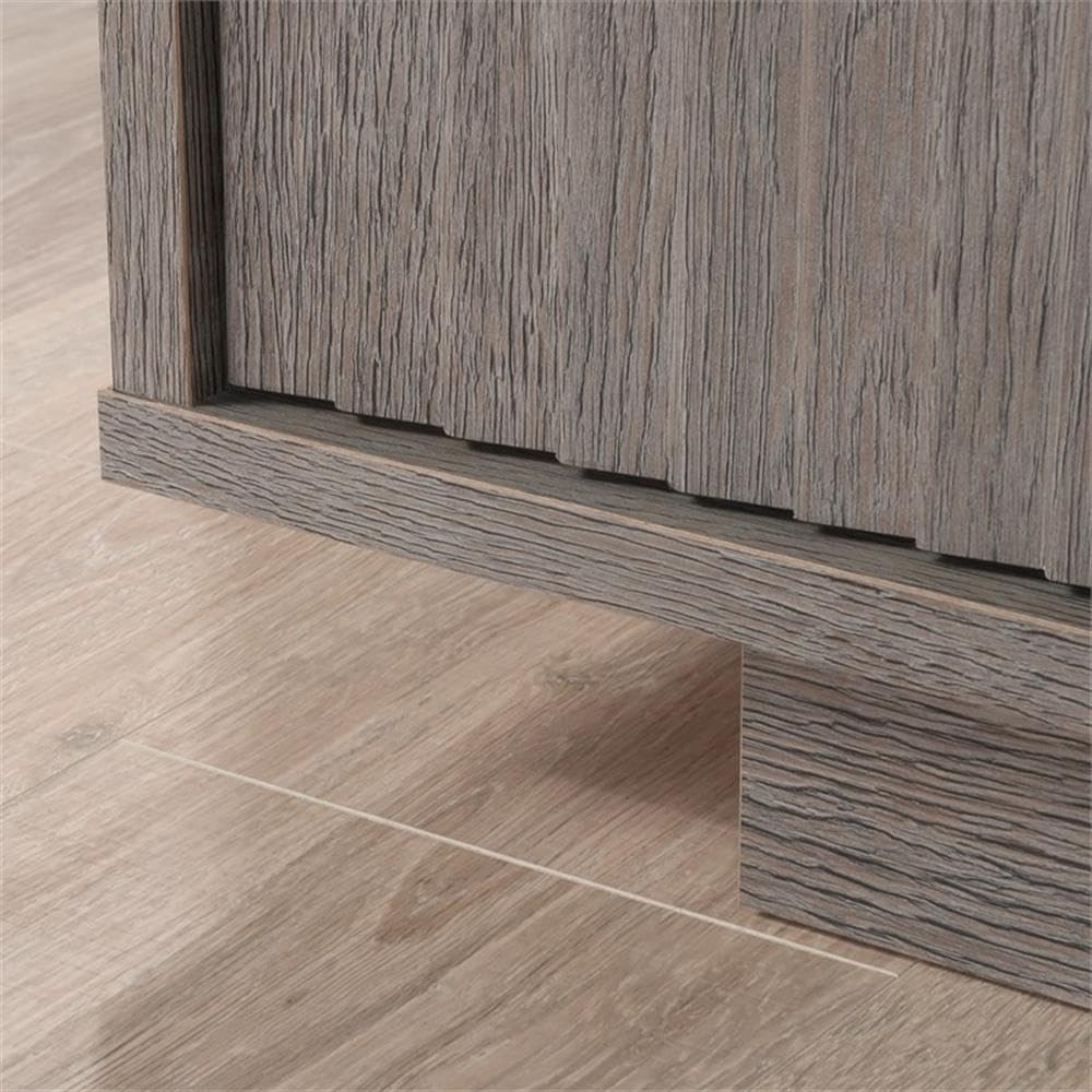 Sauder East Rock Engineered Wood Credenza in Ashen Oak Finish