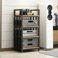 4-Tier DVD CD Player Stand, Wooden AV Media Cabinet for Home/Office/Theater, Stereo Amplifier Rack, Audio Video Component Storage Solutions