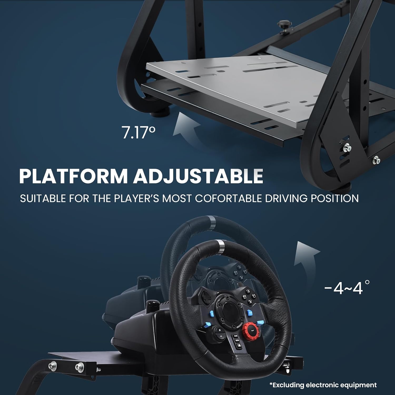 Supllueer Racing Simulator Cockpit with Comfort Gaming Seat&Monitor Stand Fit for Logitech GPRO G920,for Thrustmaster T300,for Fanatec,Adjustable Sim Race Mount No Steering Wheel Shifter Pedal Display