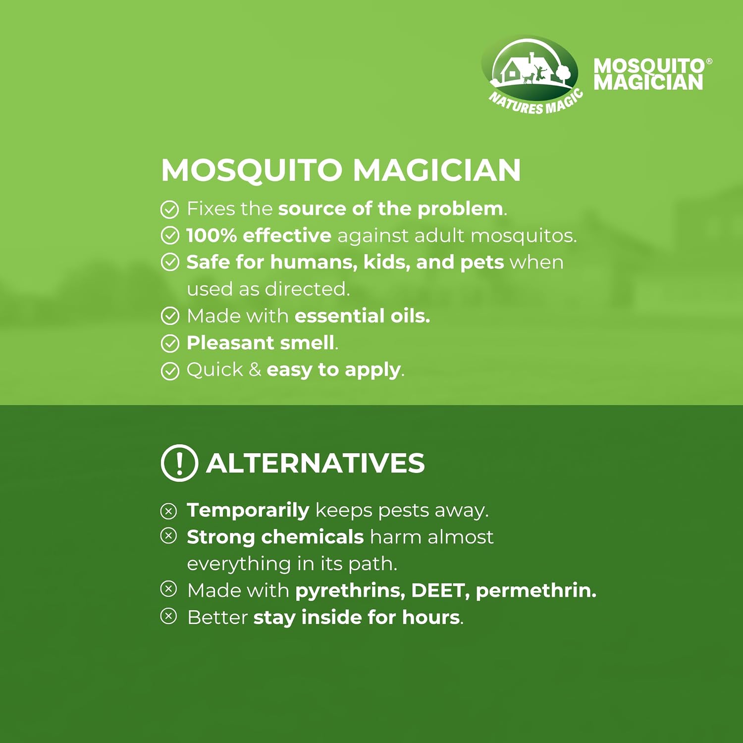 Mosquito Magician Hose End Sprayer with 1 Gallon Liquid Concentrate – Outdoor Mosquito Killer, Flea Yard Spray, Fire Ant Control, Safe for People & Pets, Mosquito Repellent for Lawn, Patio & Plants
