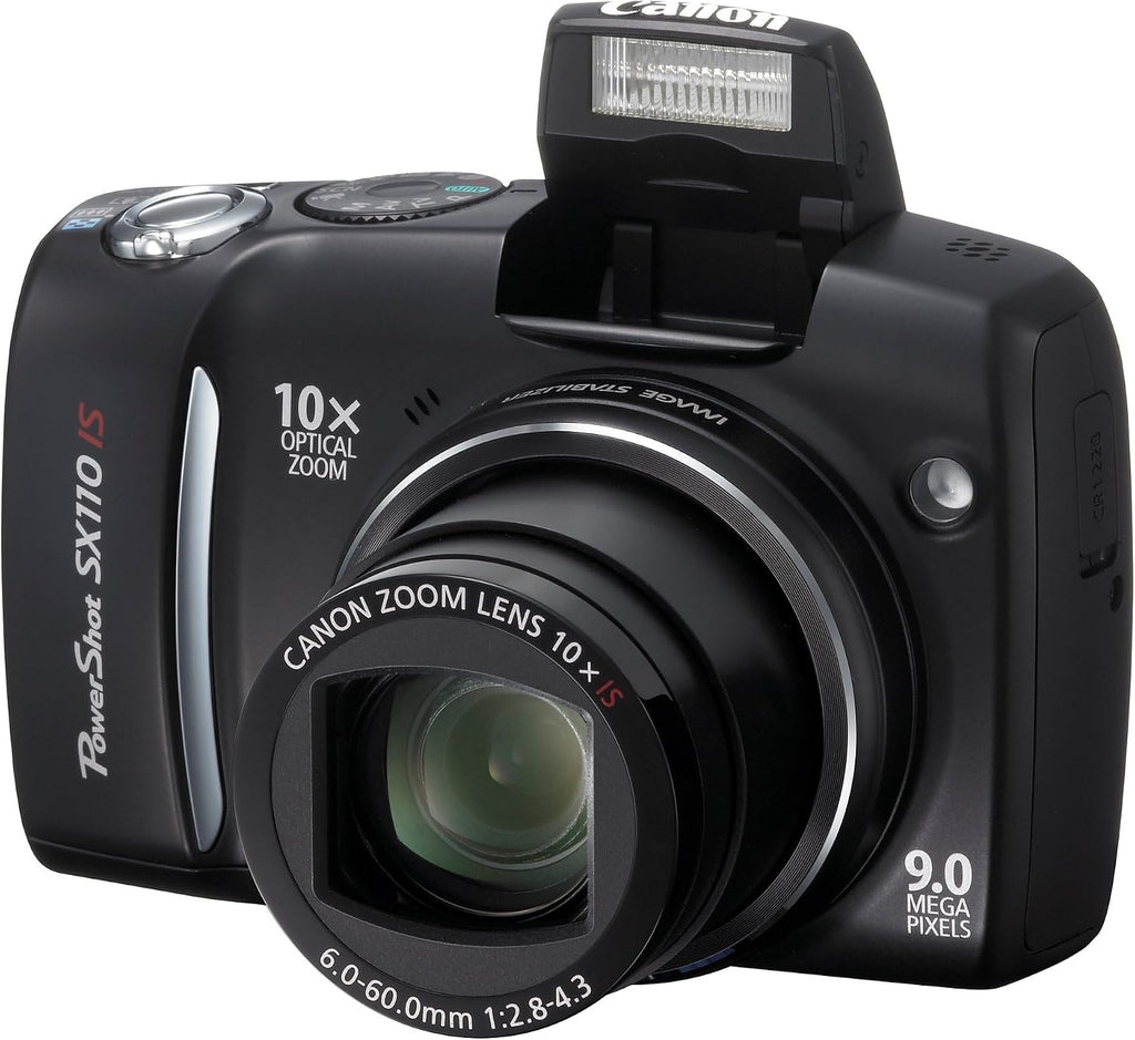 Canon Powershot SX110IS 9MP Digital Camera with 10x Optical Image Stabilized Zoom (Black) (Renewed)