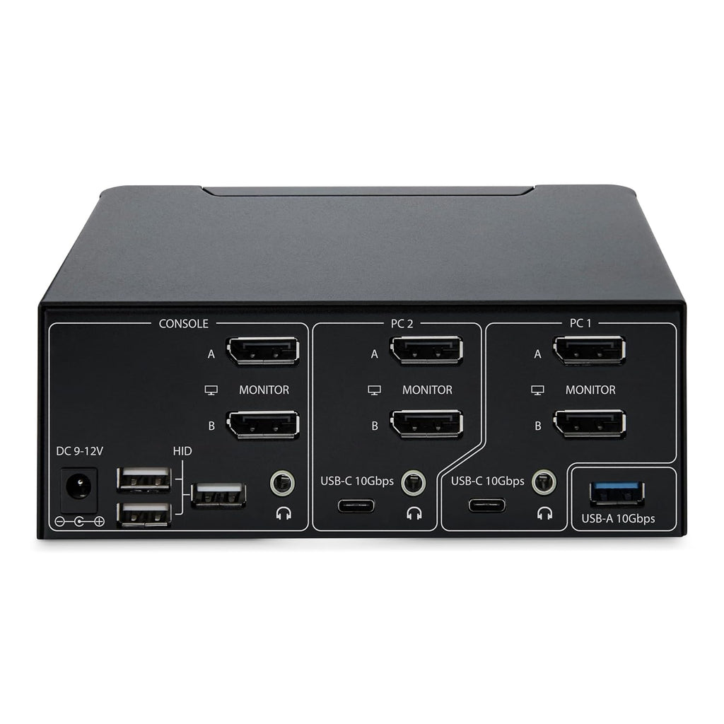 StarTech.com 2-Port Dual-Monitor DisplayPort 1.4 KVM Switch, 8K 60Hz / 4K 144Hz, 2X USB 3.2 10Gbps Ports, TAA Compliant