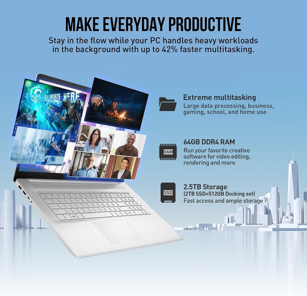 HP 17.3 Inch Touchscreen Laptop with Backlit Keyboard, Intel 13th Core i7-1355U, 64GB RAM, 2TB SSD, Wi-Fi 6, 15Hrs Battery, Rose Gold, Windows 11