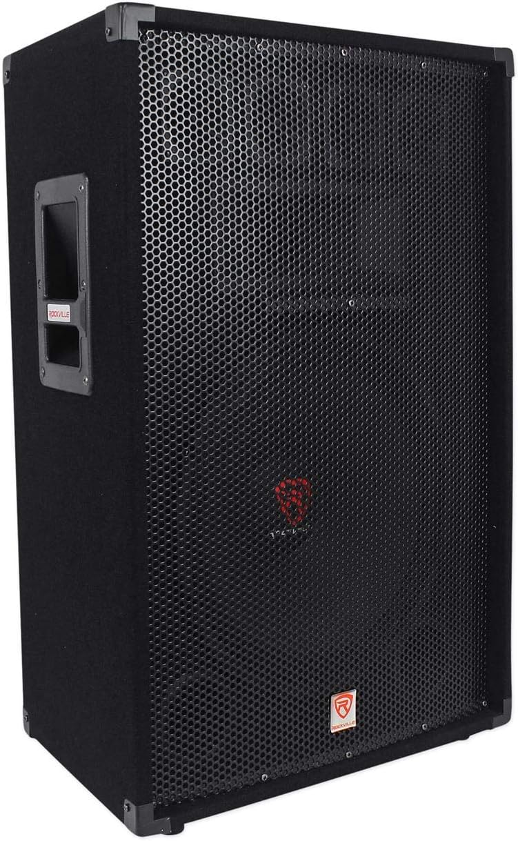 Rockville RSG15.4 15' 1500W 3-Way 4-Ohm Passive PA Speaker, High-Power Drivers, Durable Build, Wide Frequency Range, for DJs and Live Events