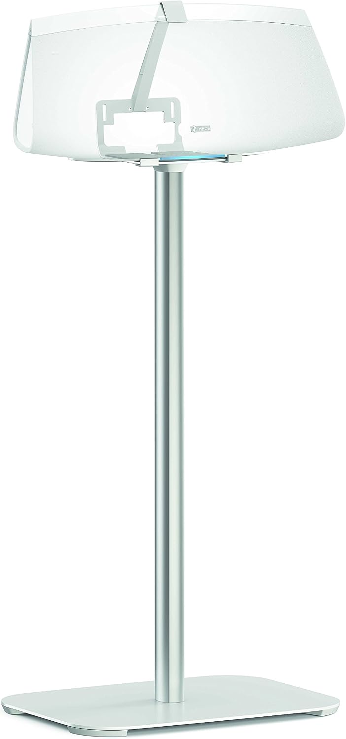 Vogel's Sound 3305 Universal Speaker Floor Stand | Max. 15 lbs (6.5 kg) | Height: 29.5 inch | Also fits Sonos Five & Play:5 | Universal Compatibility | White | 1 Floor Stand