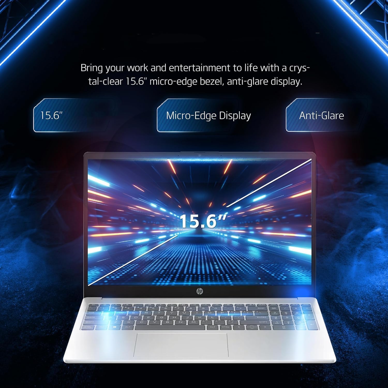 HP New 15.6 inch Laptop Computer, 2025/2026 Edition, Intel High-Performance 4 cores N100 CPU, 32GB RAM, 1TB SSD, Ultra-Quiet Design, Long Battery Life, Windows 11 Pro with Microsoft Office