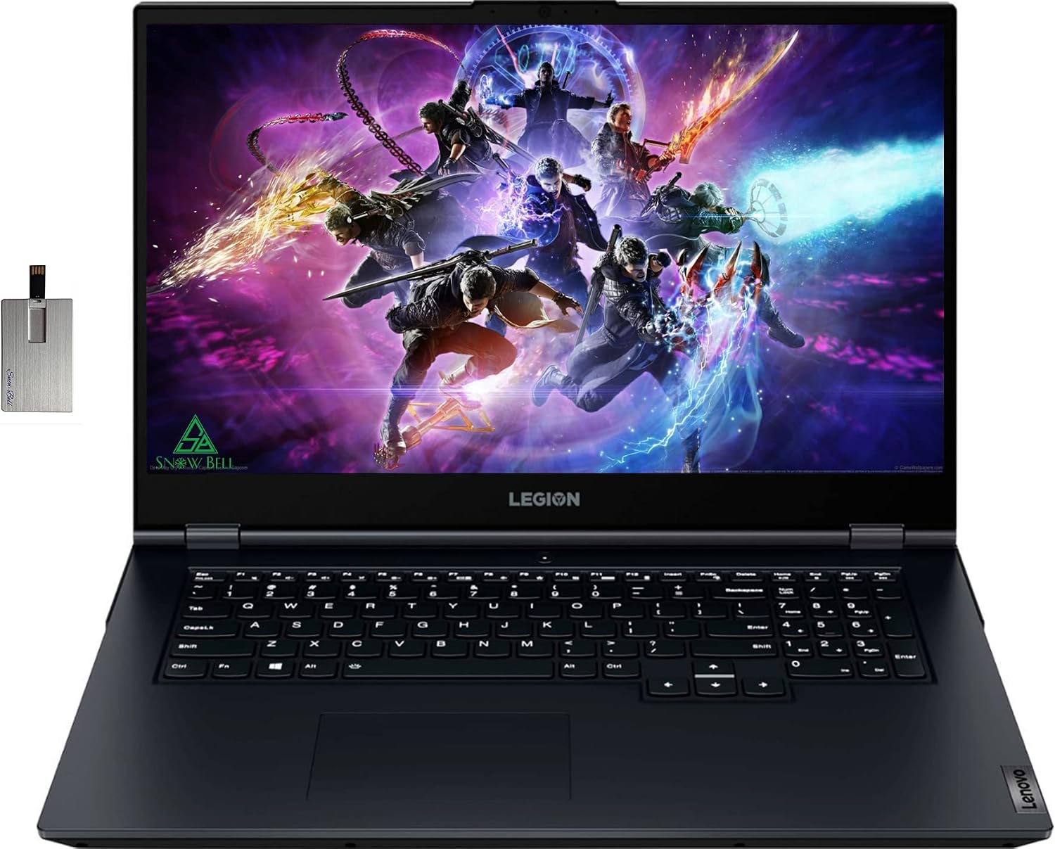 Lenovo Legion 5 17.3' 144Hz Gaming Laptop, AMD Ryzen 7 5800H, 16GB RAM, 1TB PCIe SSD, NVIDIA GeForce RTX 3050, Backlit Keyboard, Phantom Blue, Windows 11, 32GB Hotface USB Card (Renewed)