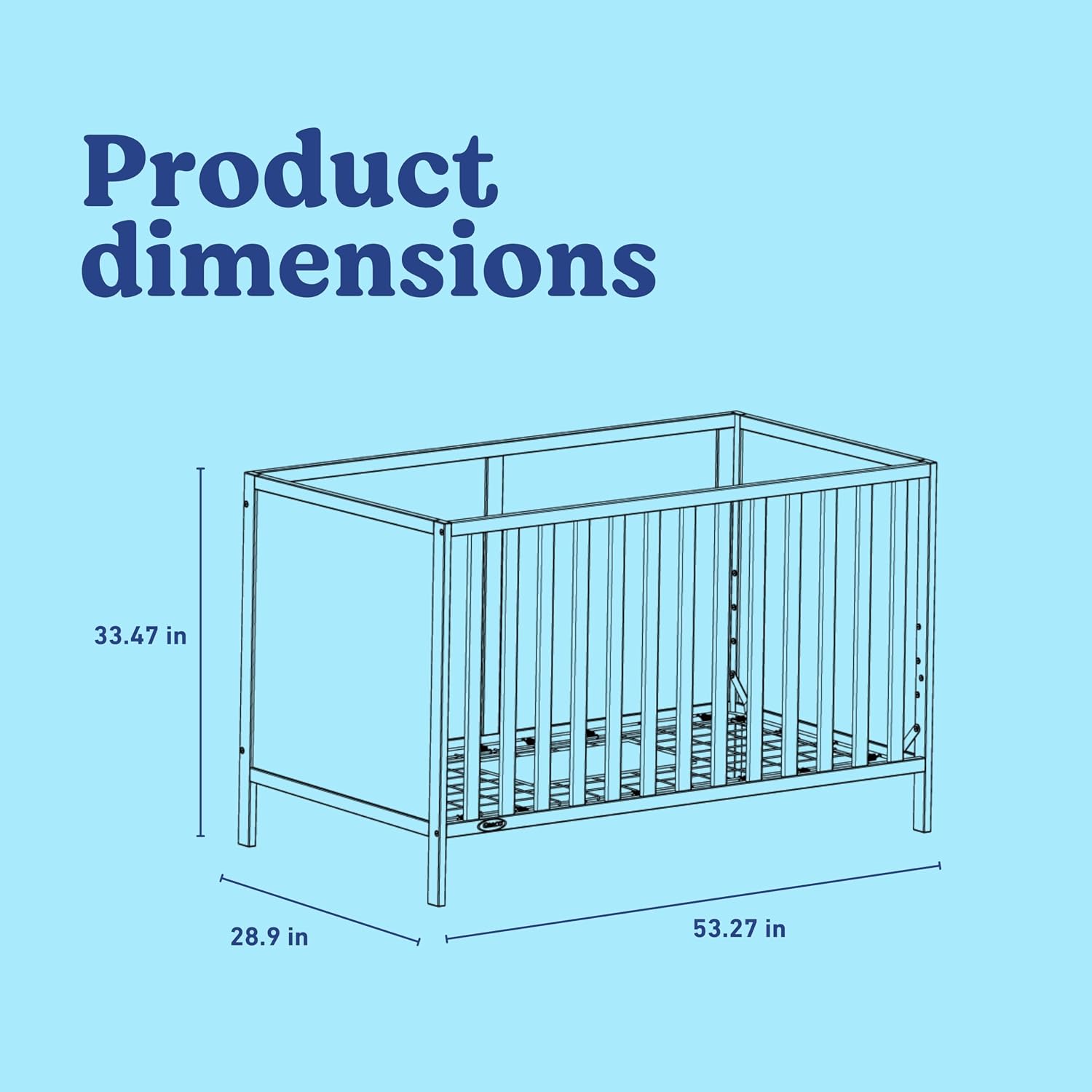 Graco Theo 3-in-1 Convertible Baby Crib - GREENGUARD Gold Certified, Converts to Toddler Bed & Daybed, Fits Standard Full-Size Baby Crib Mattress, 4 Adjustable Mattress Heights (Frosted Oat)