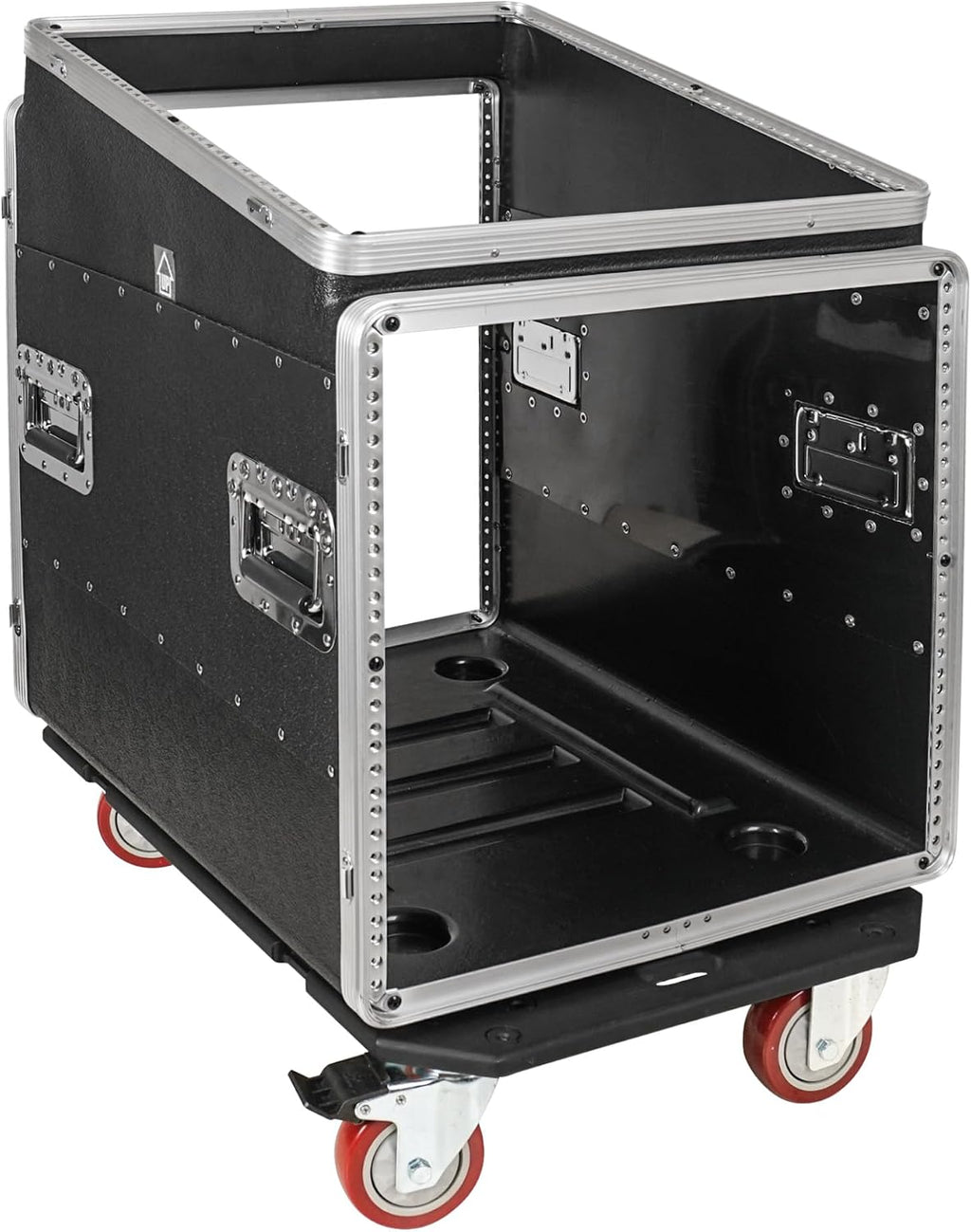 Sound Town Lightweight and Compact 10U ATA ABS Rack Case, with Slant Mixer Top, Casters, 24.5' Depth, 12U Top and 10U Side Spaces (STMR-A12X10UW)