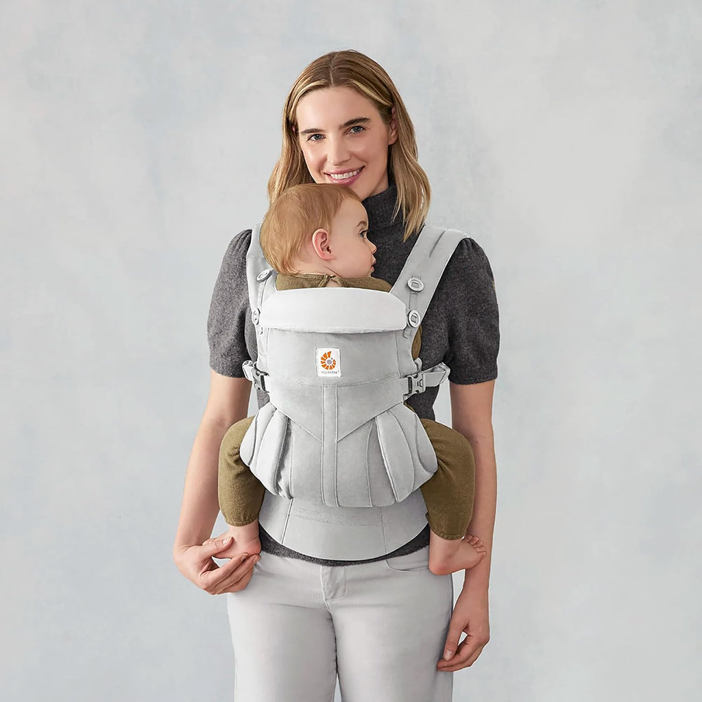 Ergobaby Omni Classic Baby Carrier for Newborn to Toddlers 0-48 Months (7-45 lbs) - 4-Position 100% Premium Cotton Baby Carrier with Ergonomic Support - Pearl Grey