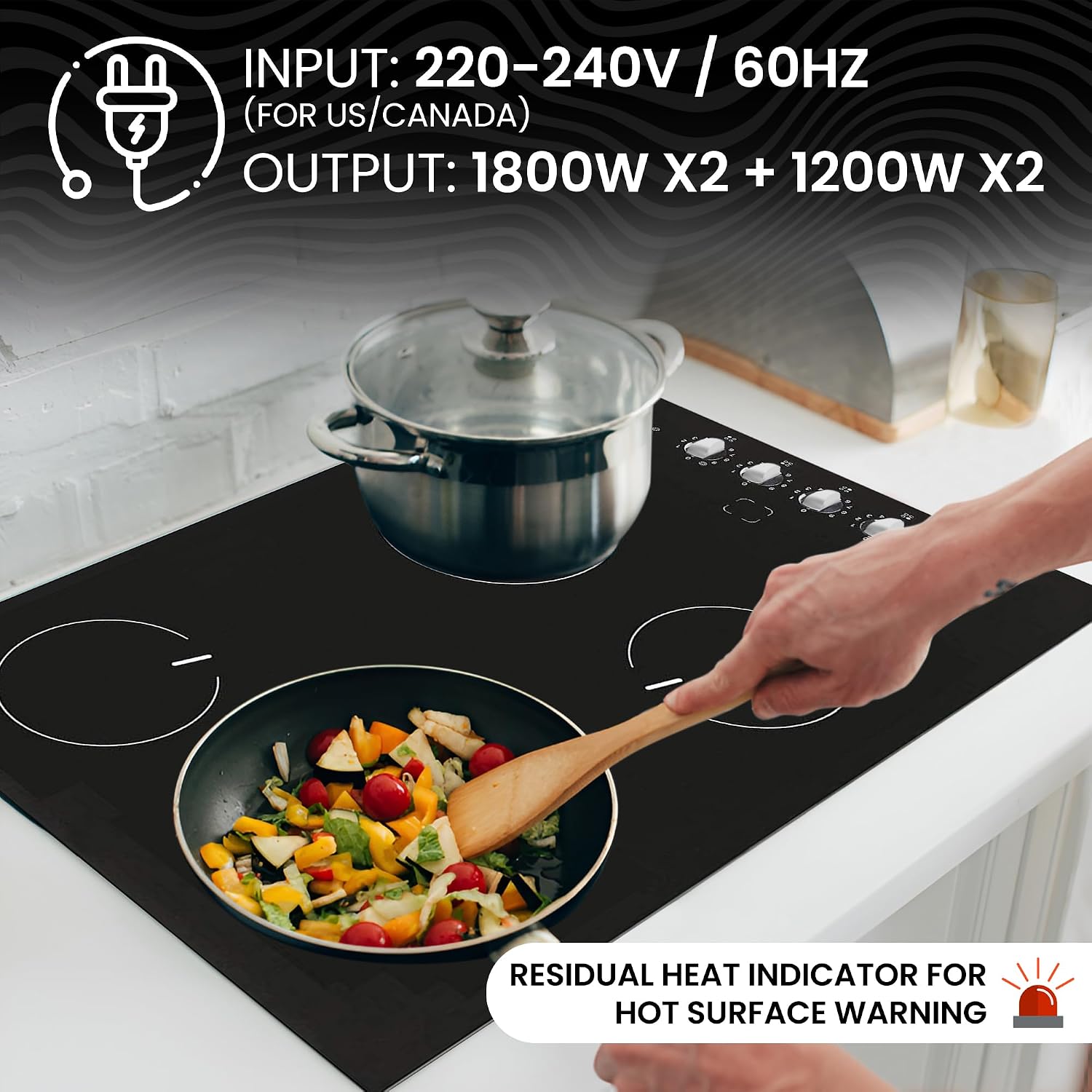 Ramblewood 4 Burner 30' Electric Cooktop, EC4-60, UL rated German EGO burner