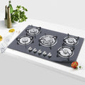 30' Gas Cooktop, Built-in 5 Burners Gas Stove Gas Hob Stovetop Thermocouple Protection Gas Range, Tempered Glass Cooktop Porcelain Ena Grates, Natural Gas LPG Gas Easy to Clean, 30.3'*20'