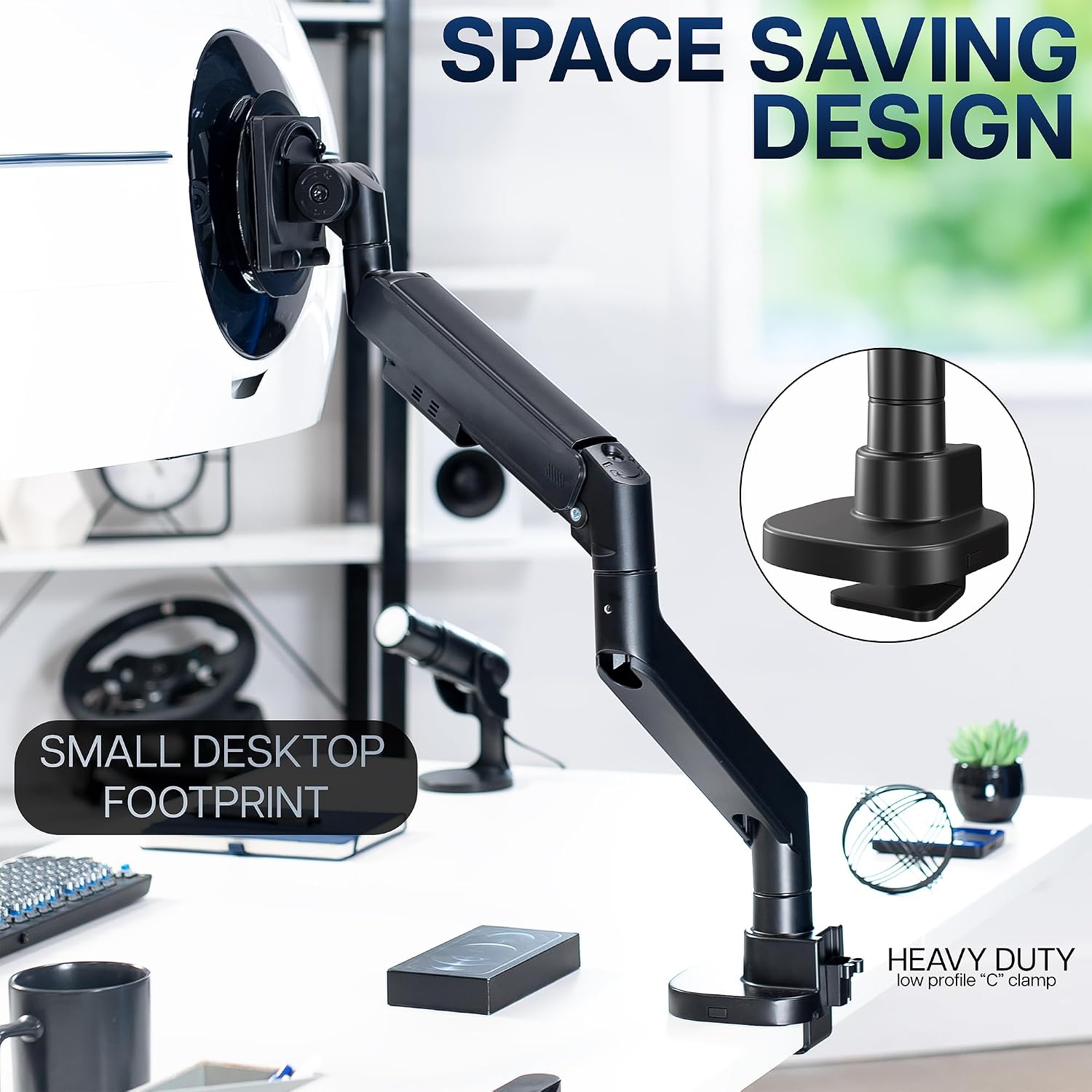 VIVO Heavy Duty Ultrawide Monitor Arm for 57 inch Screens up to 59.4 lbs, Desk Mount TV and Monitor Stand Designed for Samsung Odyssey Ark, Neo G9, ViewFinity S9, and More, Black, STAND-GT57