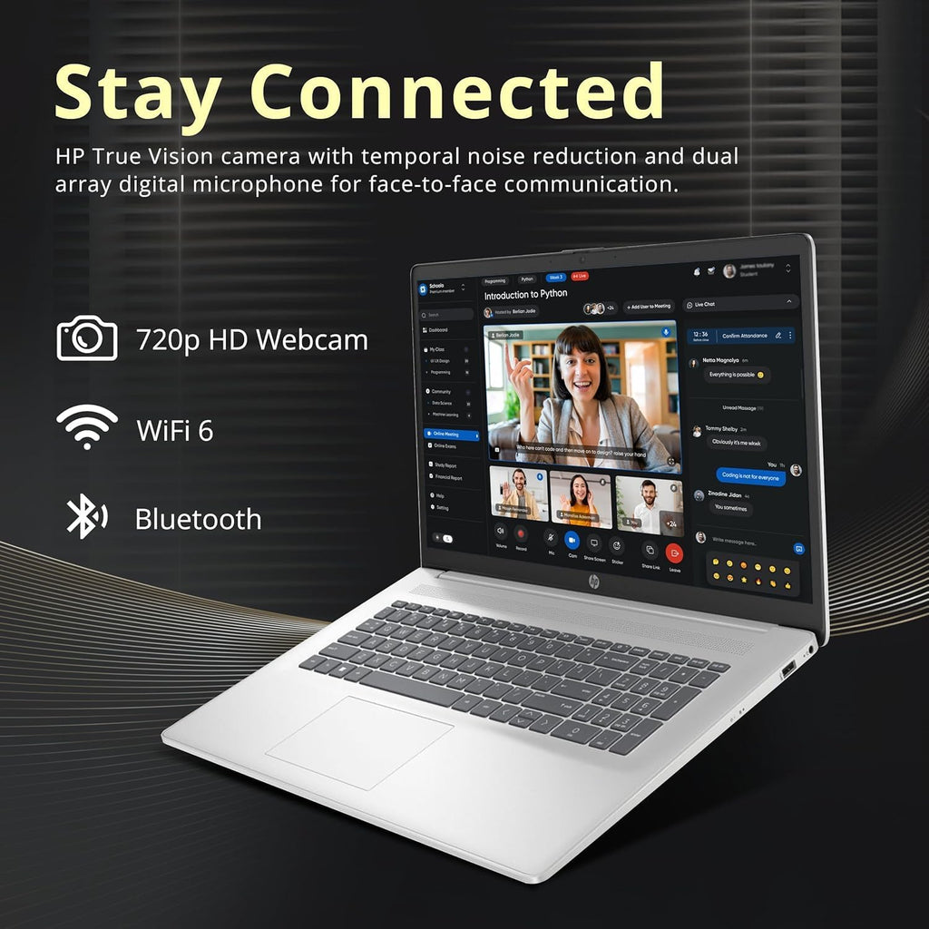HP 17.3' FHD Laptop for Business and Students - with External CD/DVD Drive & Office Lifetime License, AMD Ryzen 5 7430U (6-core), 250 Nits IPS Display, Webcam, Wifi6, Win 11 Pro (64GB RAM | 1TB SSD)