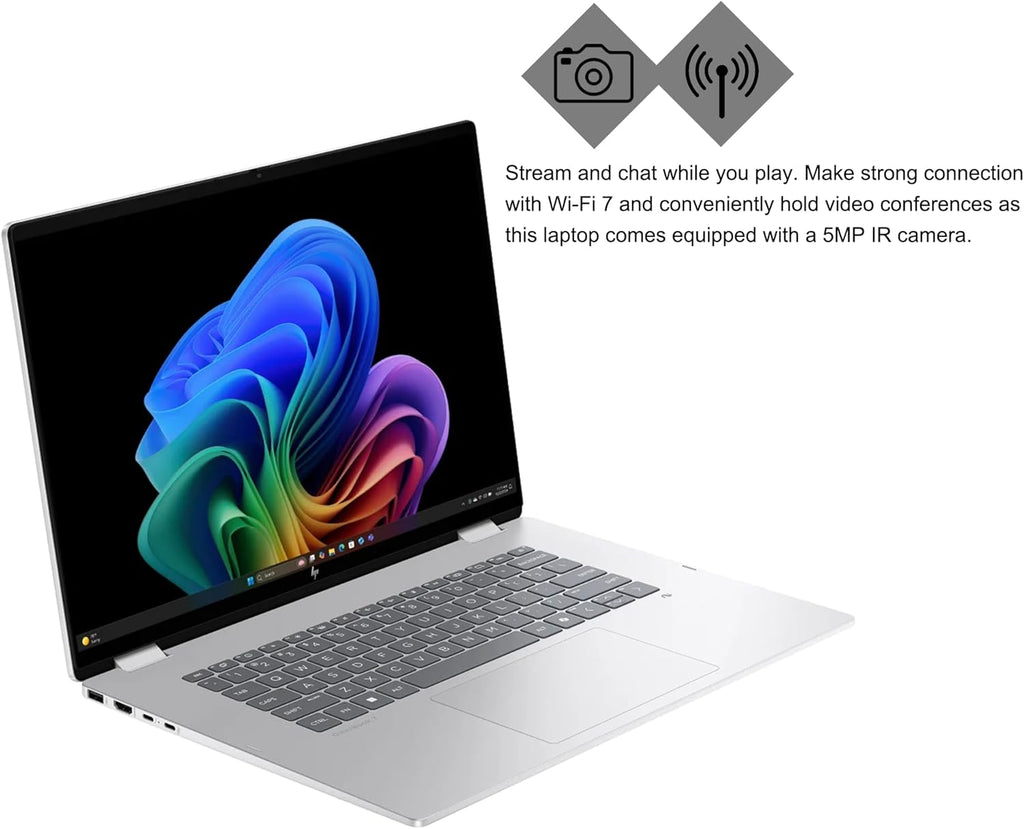 HP OmniBook 7 Flip 16 2-in-1 Professional Business Laptop 16' 3k OLED Touch Intel 8-core Ultra 7 Series 2 258V (Up to 47 Tops) 32GB RAM 1TB SSD 5MP IR Camera Wi-Fi7 Pen Win11Pro ICP Hub