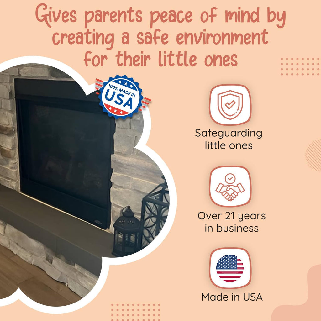 Soft Seat Edge Cushion Fireplace Hearth Guard Bumper Pad Child Proof Padding (Medium, Brown-fits Width from-69-80')
