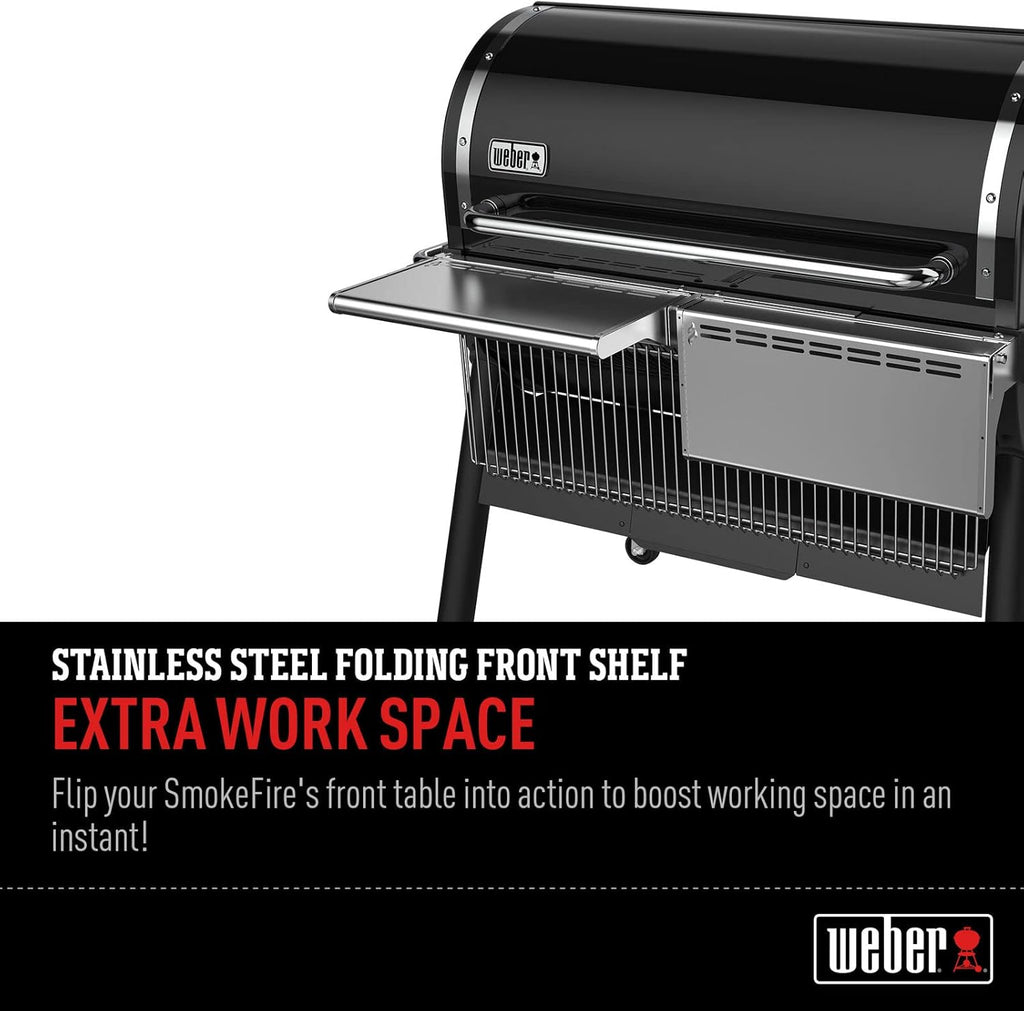 Weber SmokeFire EX6 Folding Front Shelf, Silver