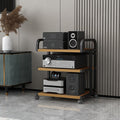 YLLFFLL 3-Tier Audio Component Rack Tower Media Stereo Stand Equipment Shelf on Wheels, Hi Fi Stands and Cabinets for Gaming Room, Open Storage Racks(#2)