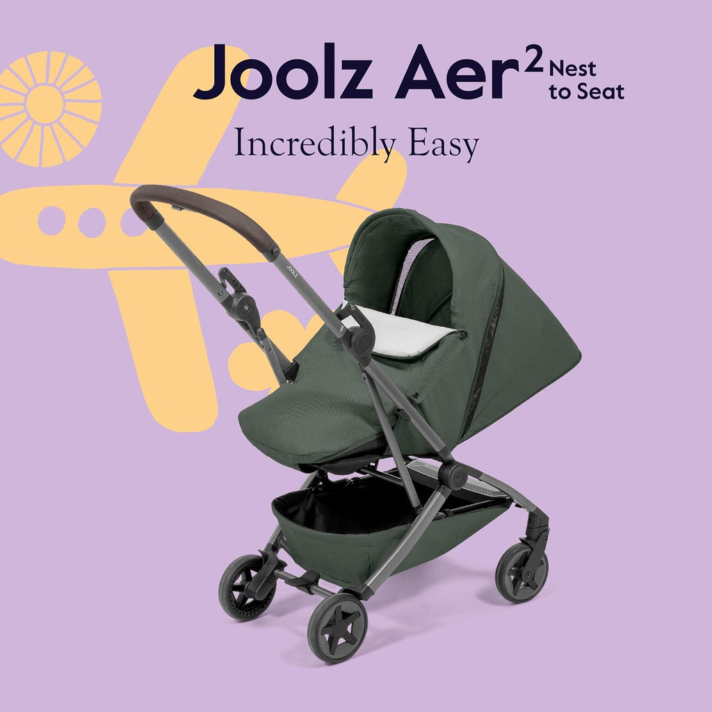 Joolz AER2 Nest-to-Seat Accessory for Newborn-to-Toddler Use (Up to 33 lbs) - Lightweight Compact Parent-Facing Seat, (Chassis Not Included) Airplane-Approved - One-Hand Fold- (Forest Green)