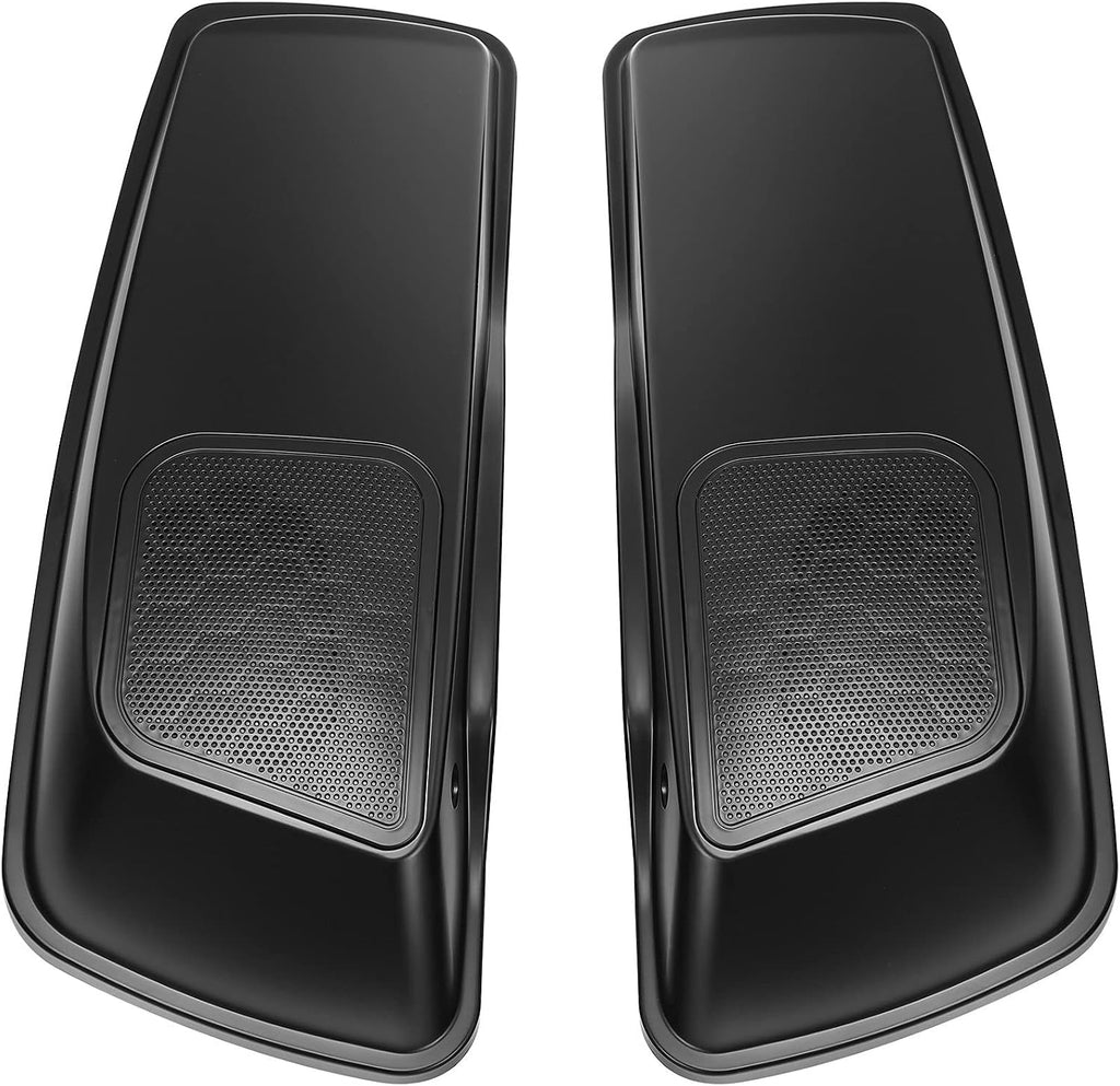 HR3 Black Denim Saddlebag Lids w/ 6'x9' Speaker Grills Compatible with 2014-later Harley Touring Road Glide Street Glide Ultra Limited Electra Glide Standard